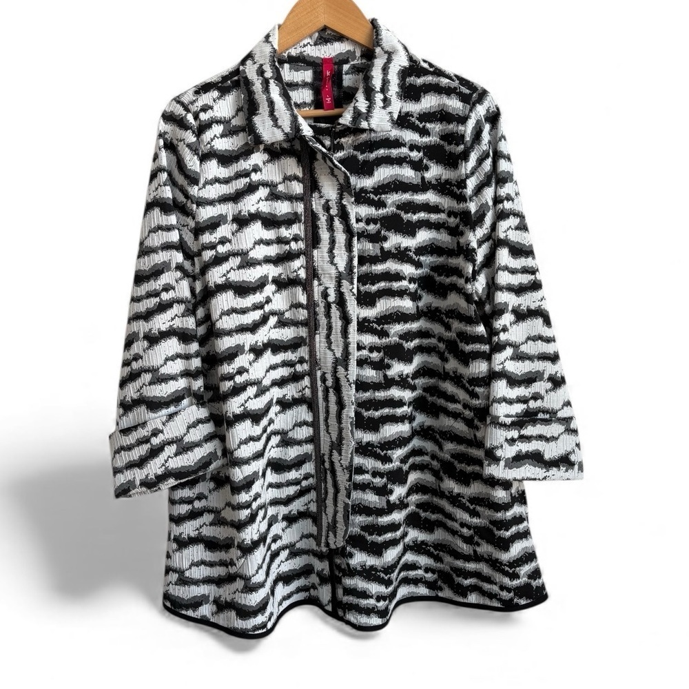 IC by Connie K Abstract Zip Swing Jacket – Made in USA – Size L